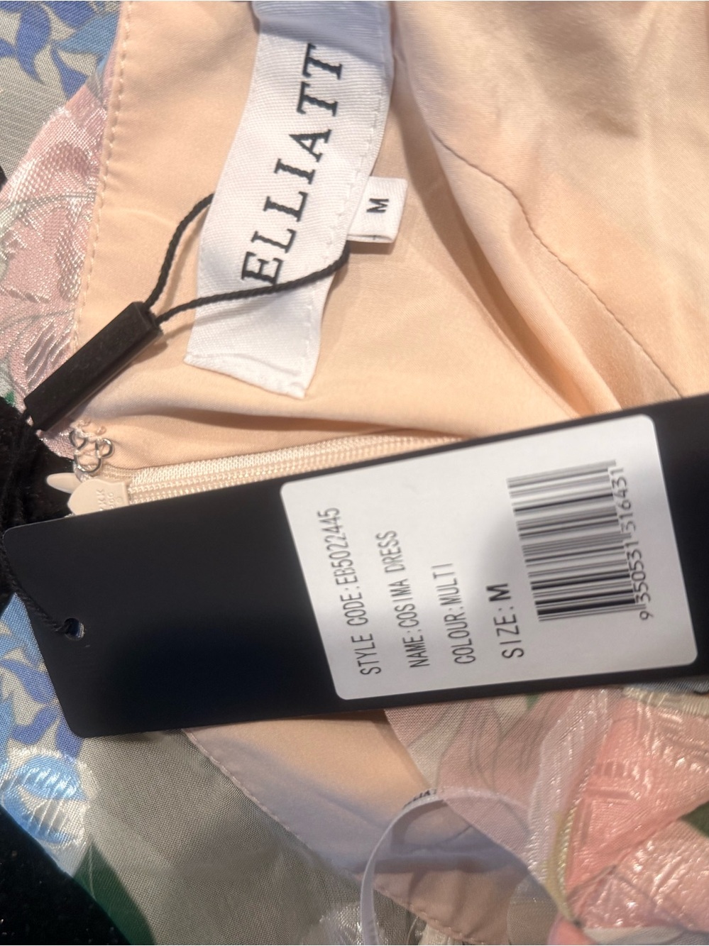 ELLIATT Cosima Asymmetrical Gown In Florals Size M NWT - Picture 8 of 8